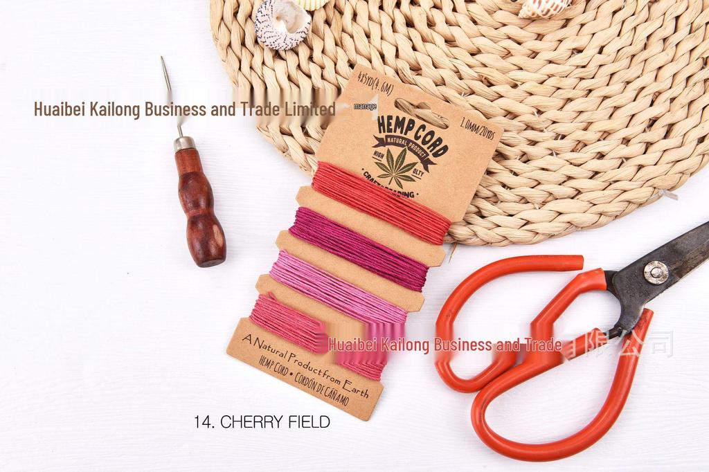 Colorful 1mm Waxed Hemp Cord for DIY, Hand-woven Crafts, 20yd Rope