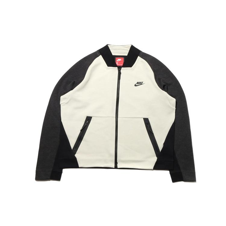 Nike Sportswear Tech Fleece Varsity Jacket White/Black Men s 886618-091 XL