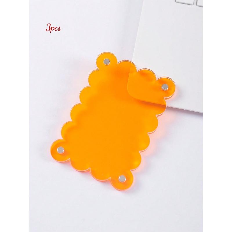 Acrylic 3-Inch Refrigerator Magnets, Colorful Transparent Mini 3-Inch Magnetic Photo Frames, Creative Lightweight Floral Design Refrigerator Magnets