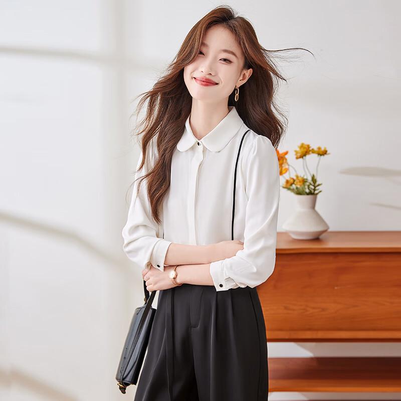 Trolman Peter Pan Collar Long Sleeve OL Shirt