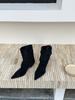 New conical heel pleated stacking boots women's hollow medium tube wide tube pointed fashion boots