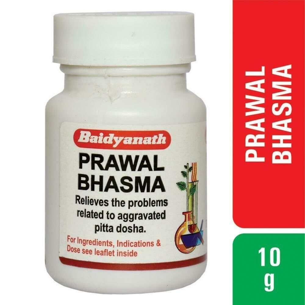 Baidyanath Asli Ayurved Prawal Bhasma 10 Gm Ayurvedic Herbal Supplement for Health Wellness Relief