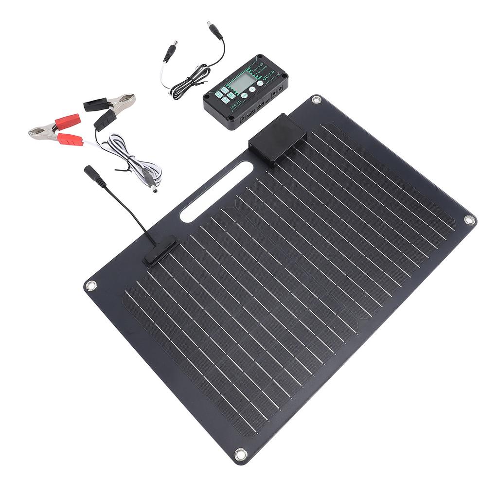 Solar Panel Kit Battery Charger Controller 100W Dual Output USB Regulator for Car Mobile Phone 12V