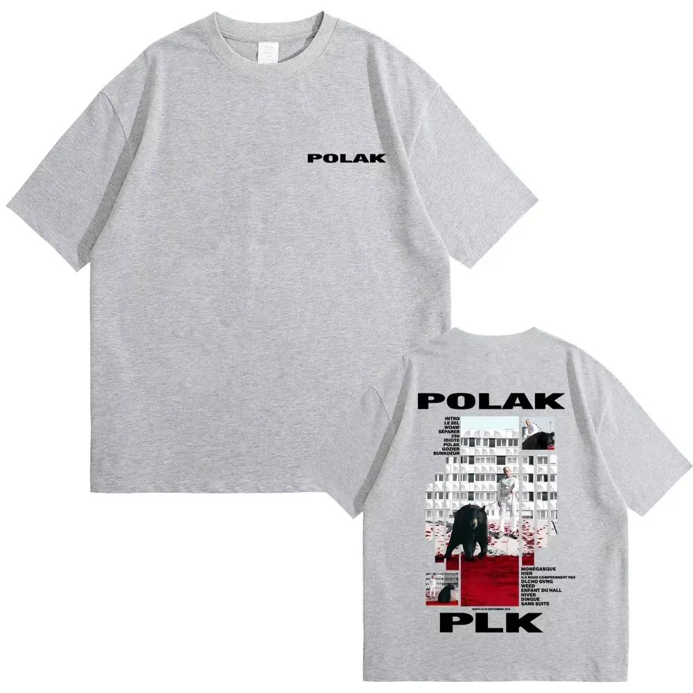 Rapper Plk Polak Graphic Cotton T-shirt Men Women Hip Hop Fashion Pop Music T-shirts Men's Casual Vintage T Shirts Streetwear