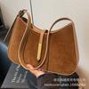 Suede bag women's large capacity 2025 new autumn and winter matte retro shoulder underarm bag work commuter bag