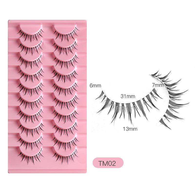 Little Devil Natural Tapered False Eyelashes - Clear Stem, Wheat Ear Sunflower Fairy Design, 10 Pairs