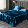 Glossy Satin Silk Bed Sheet With 2 Pillowcase Twin/Full/Queen/Top Sheets Solid Color Flat Bed Sheets Smooth Bed Sheet Sets