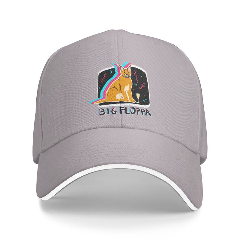 Punk Aesthetic Big Floppa Baseball Cap for Women Unisex Breathable Glitch Caracal Cat Dad Hat Sports