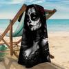Gothic Skull Floral Print Beach Towel Quick Dry Sun Protection Beach Blanket for Summer Outdoor