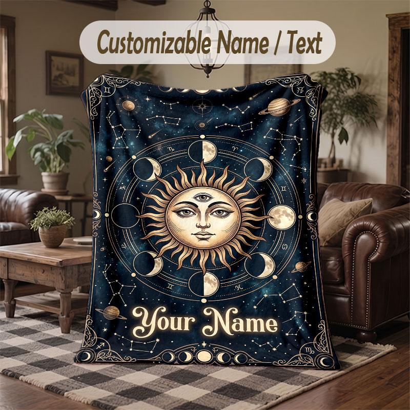 Coperta Cosmica a Tema Spaziale con Nome Personalizzato Testo Coperta Personalizzata Morbida Accogliente per Casa Divano Letto