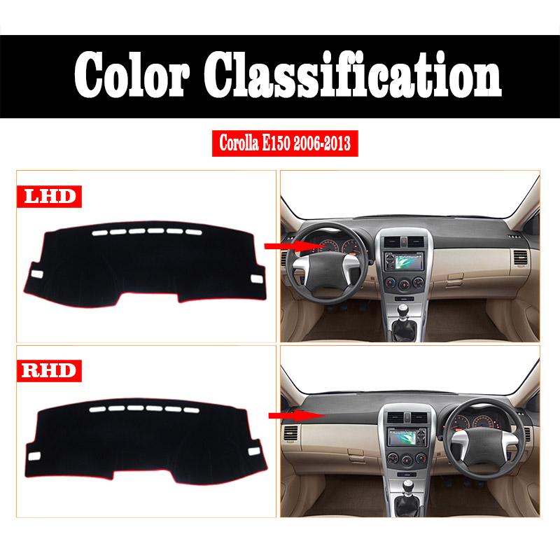 Auto Armaturenbrett Abdeckung Dash Anti-UV Matte Für Toyota Corolla E180 E150 2006 2007 2008 2009 2010 2012 2013 2014 2015 2016 2017 2018