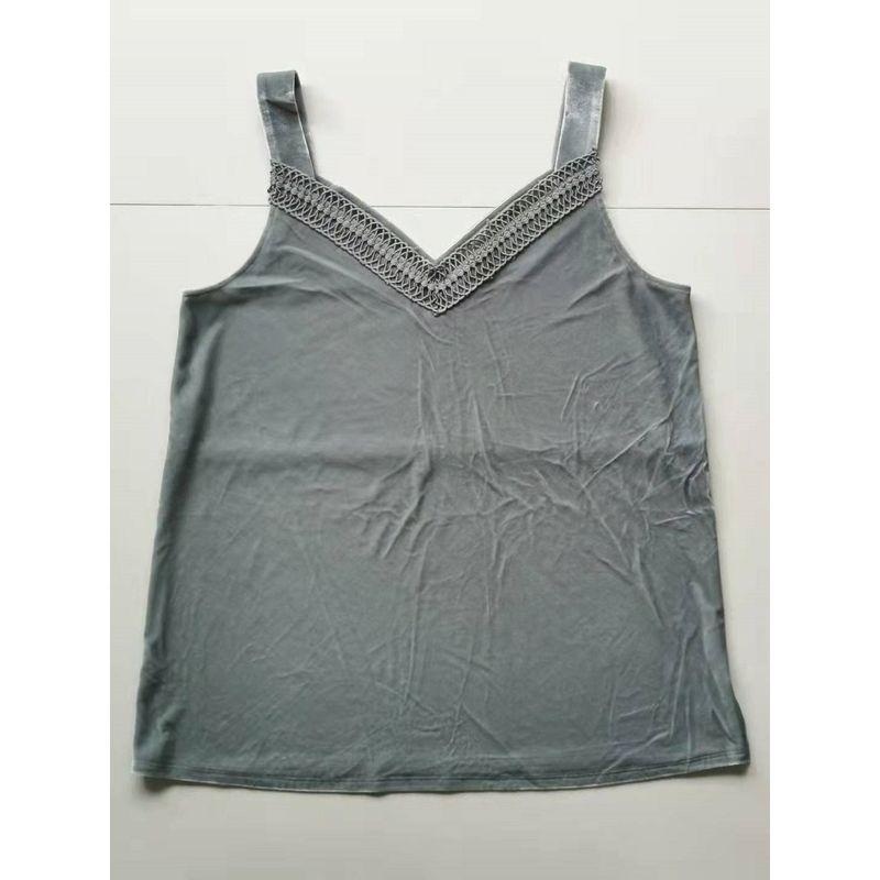 

Золотой бархатный кружевной топ-майка Весна-осень Базовая одежда Европейский и американский плюс размер Женская одежда 2023 Весна-осень Тип a Тонкий и удобный Dark green velvet M