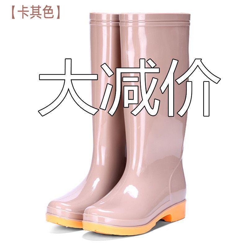 Tall rain shoes women s velvet removable nonslip and wearresistant women s fashion rain boots wearresistant work waterproof shoes 35
