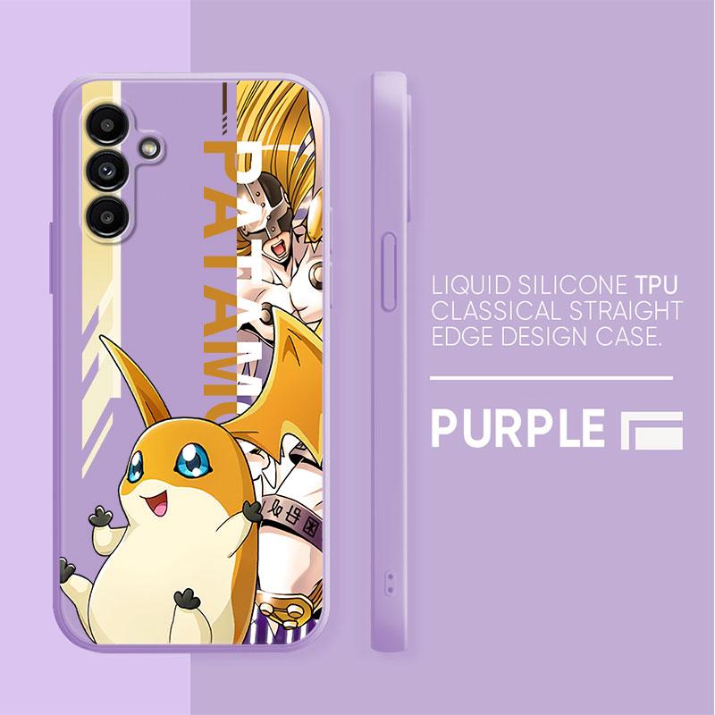 Digital Monster Digimon Cute Phone Case For Samsung Galaxy A02 A31 A51 A70 A03s A11 A50 A21s A01 A71 Square Liquid Cover