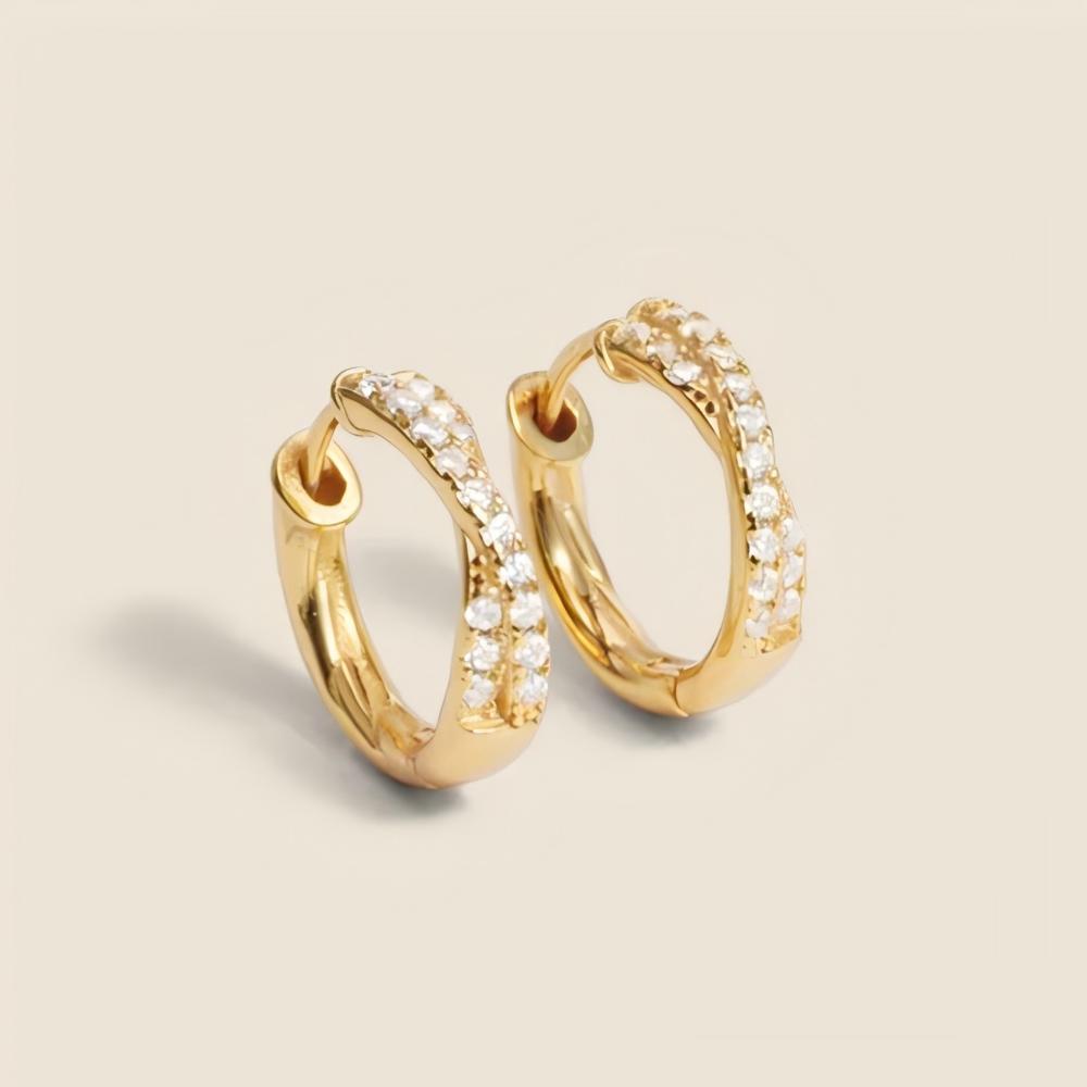 Minimalist Cross Hoop Earrings For Women Gold Color Huggie Hoops Pave AAA+ CZ X-Shape Daily Statement Jewelry for Women Party