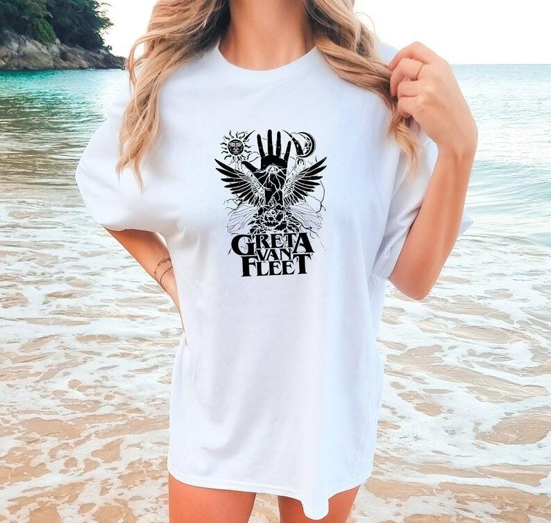 Greta Van Fleet Shirt Retro Musical Shirt Greta Van Fleet Rock Band Shirt Unisex T-Shirt L