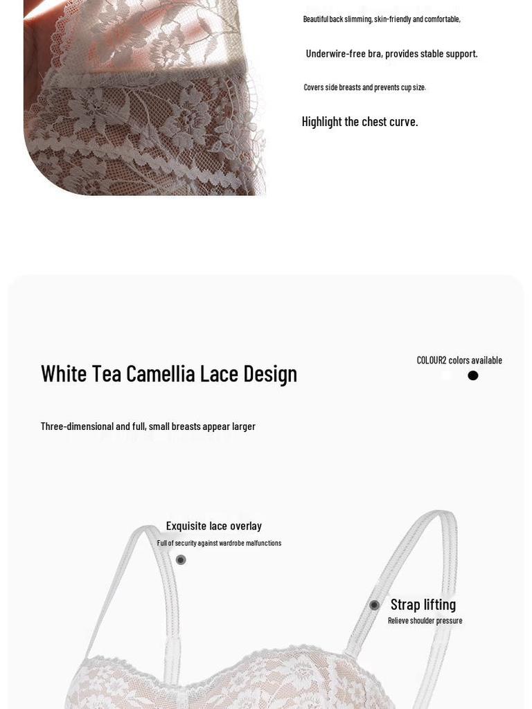 2025 New Sexy Lace Wire-Free Bra Set for Small Chest: Anti-Sagging, Side Support