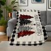 Weihnachtsbaum Karo Flagge - Frohe Weihnachten DekorationenDecke Flanell Überwurfdecke für Sofa, Bett, Reisen, Camping, Büro, Couch,