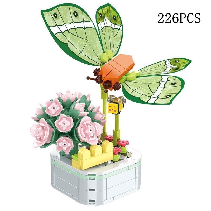 Kids Toy Building Block Flower Model Eternal Bouquet Creative Home Desk Plant Decoration Educational Toys For Kids Birthday Gift