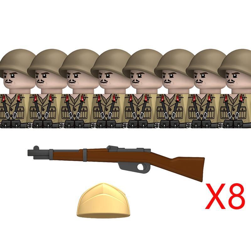 High-Quality Ww2 Italian Army Style High-Quality Army Military Figure High-Quality Building High-Quality Blocks Infantry High-Quality Figures