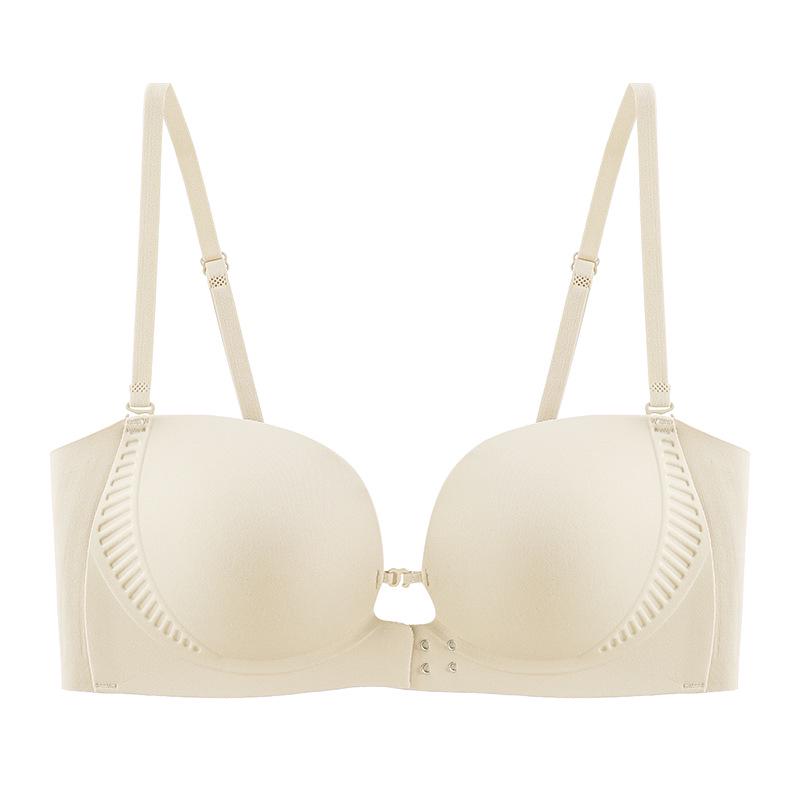 Front Buckle Seamless Strapless Bra - Push Up, Non-Slip, No Underwire, Enhances Small Chest