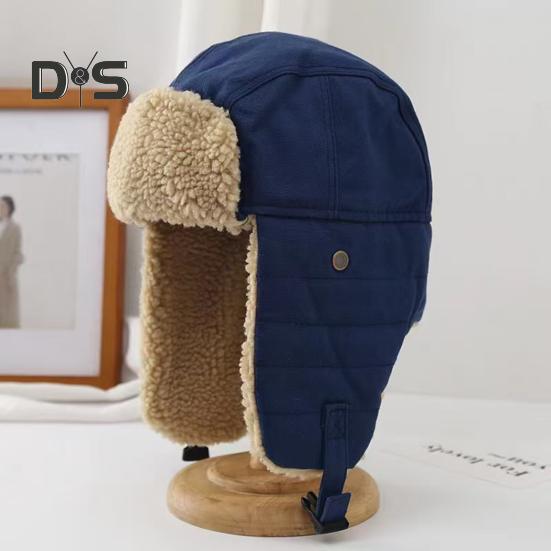 Unisex Winter Hat Thickened Fleece Lined Ear Protection Windoroof Buckle Fasten Heat Retention Outdoor Skiing Skating Snowboarding Lei Feng Hat