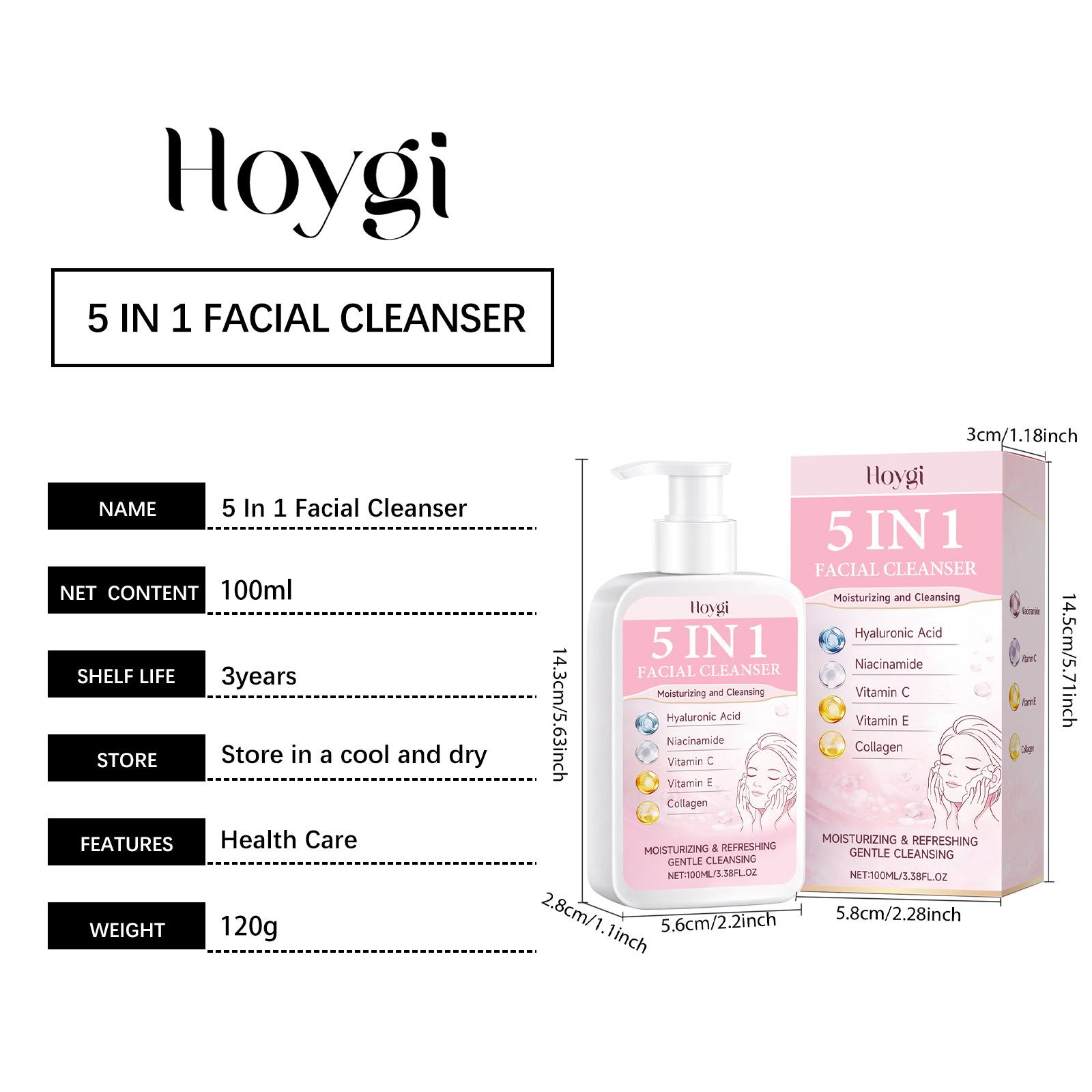 

Daily 5-in-1 Hydrating Facial Cleanser | Dense Foam, Gentle Cleansing for Soft & Radiant Skin 100ml