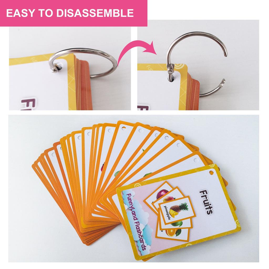 Fruits/Vegetable/Foods/Food Quantities English Words learning FlashCards Pocket Card Baby Toys for Children Pre-Kindergarten Kids Gifts