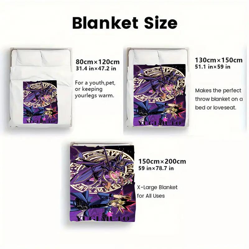 Yu-Gi-Oh Dark Magician 2D Flat Pattern Flannel Blanket High quality All Seasons Warmth and Comfort Perfect for Christmas Gifts.MMT0918609