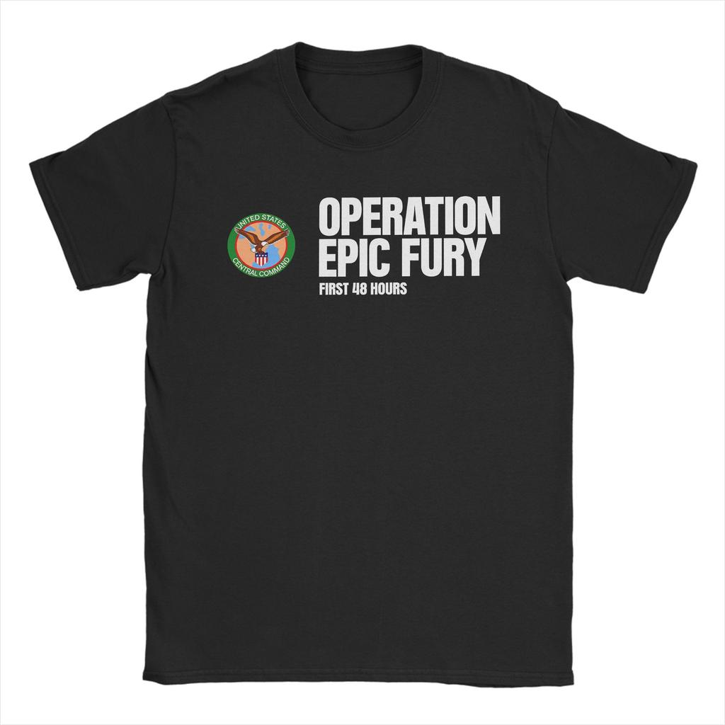 Mens T Shirt FAFO Operation Epic Fury TShirts Harajuku Beach Tees Y2K Funny 100 Cotton Tops Plus Size 6XL