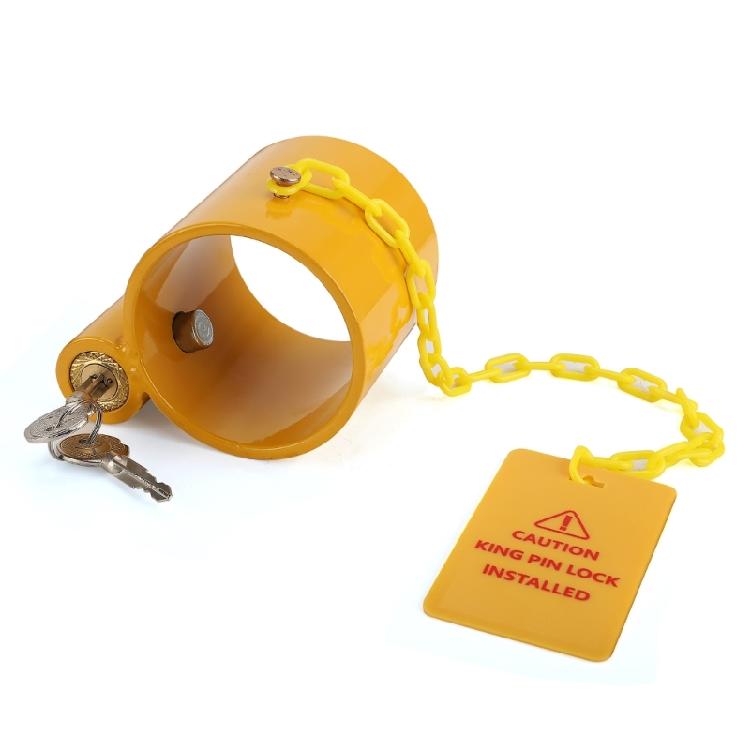 Trailers King Pins Lock with 2 Keys & Caution Label For Standard Fixed King Pins