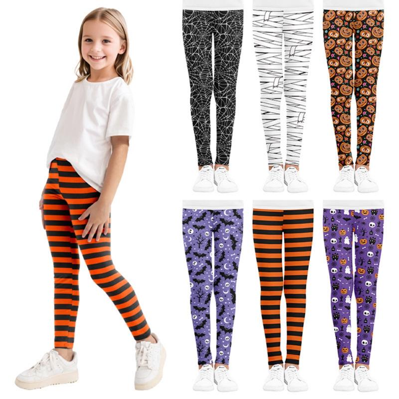 Girls' Leggings Thin Printed Sports Pants Halloween Themed Tights Children's Leggings