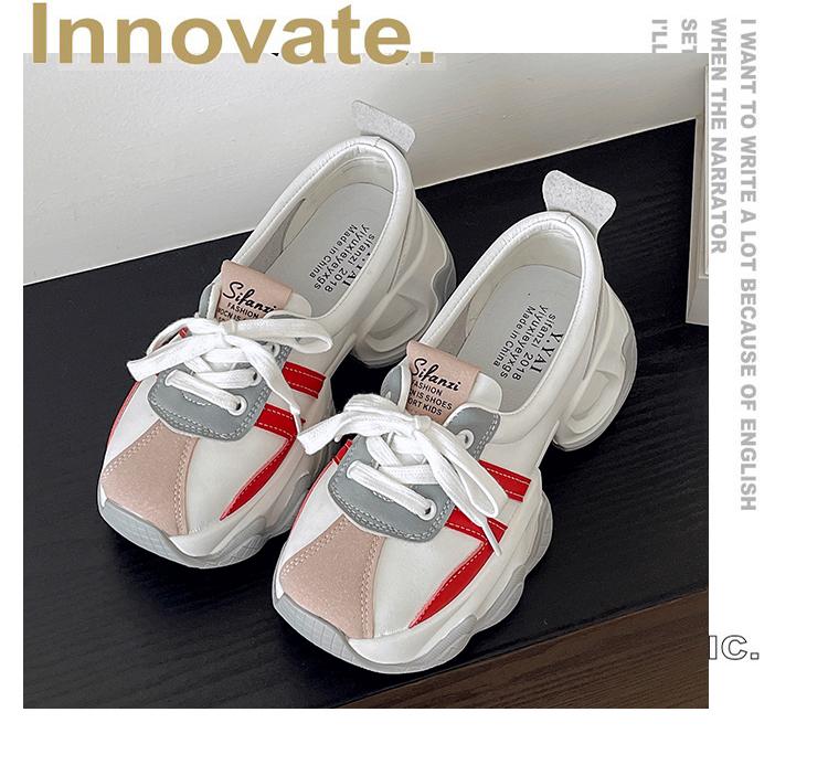 

Женские прогулочные кроссовки весна-осень на шнуровке на высокой платформе, толстые неглубокие мокасины, дышащая кожаная танкетка, повседневная обувь 40