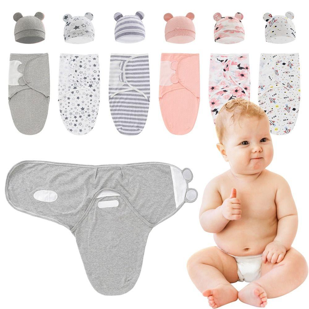 Buy Unisex Infant Sleeping Bag Cotton Swaddling Quilt Baby Hat Pack of
