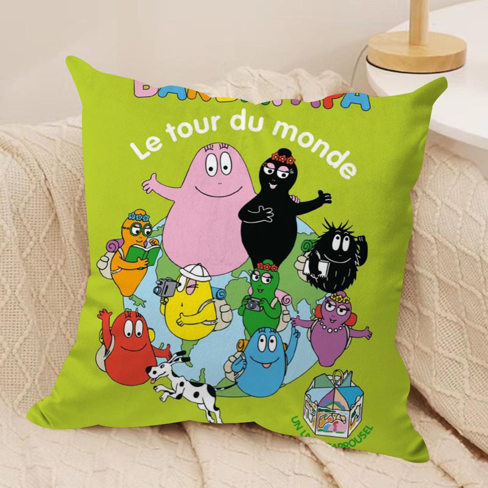 BBarbapapa EExquisite Cushion Cover Soft Plush Throw Pillow Cover DoubleSided Decorative Cushion Case Sofa Bedroom Home Decor
