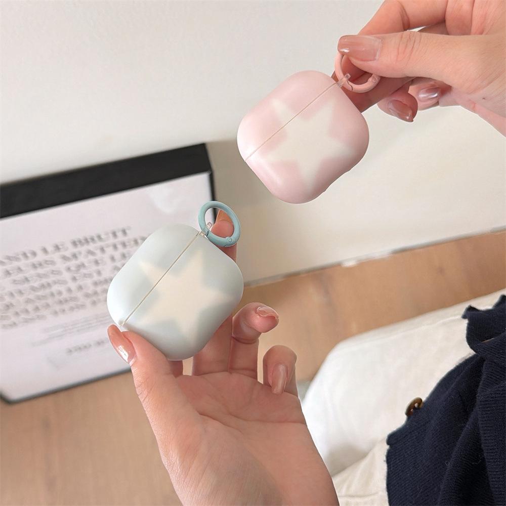 Fog powder blue star simple earphone cover for Apple AirPods 1 /1 generation matte case PRO1/PRO1 anti-drop