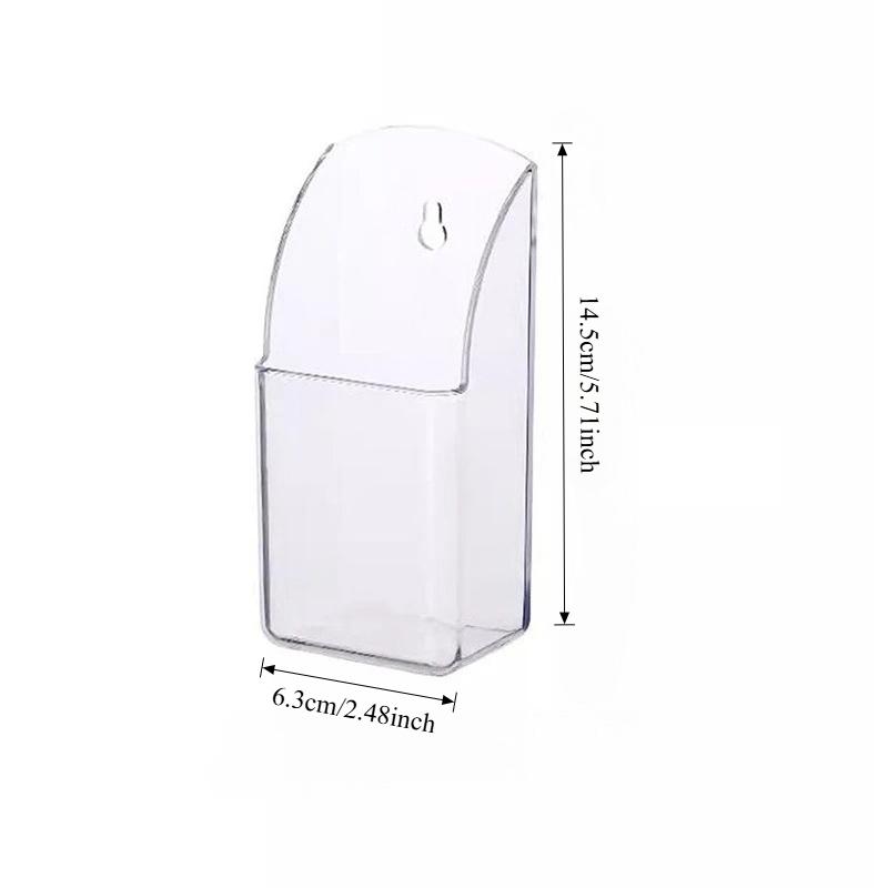658E52 Einfacher und großzügiger Acryl-TV-Fernbedienungshalter 1/4 Gehäuse Wandmontage Aufbewahrungsbox für Mobiltelefon und Fernbedienung