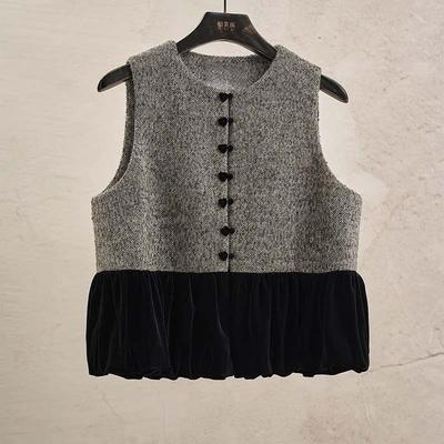Vest for Women Cotton Autumn Winter Sleeveless Tops Vest Thickened Casual Round-neck Vest