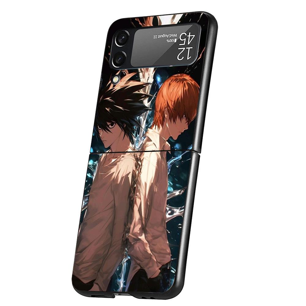 N-Note D-Death Anime Ryuk Cover Phone Case For Samsung Galaxy Z Flip 7 6 5 4 3 5G Flip7 Flip6 Flip5 Flip4 Flip3 Black Fundas She