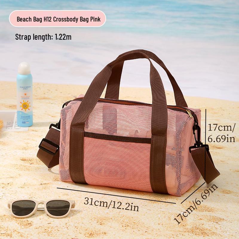 Große Strandtasche aus Mesh mit hoher Kapazität für Spielzeug und Badebekleidung – Multifunktionale Reisehandtasche