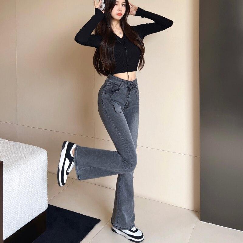 Podzim Jaro Skinny Jeans Ženy Džínové kalhoty Vintage Přiléhavé kalhoty Móda Dámské Tenké Elastické Ležérní kalhoty s rozparkem