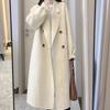 Oatmeal White Woolen Coat for Women Autumn Winter Mid-Length Over-the-Knee Slim-Fit Korean-Style High-End Woolen Outer Wear