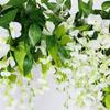Good-5Pcs 6.23Ft/Piece Wisteria Vine Artificial Hanging Flowers Garland Wisteria Hanging Flower For Wedding Arch Floral Decor