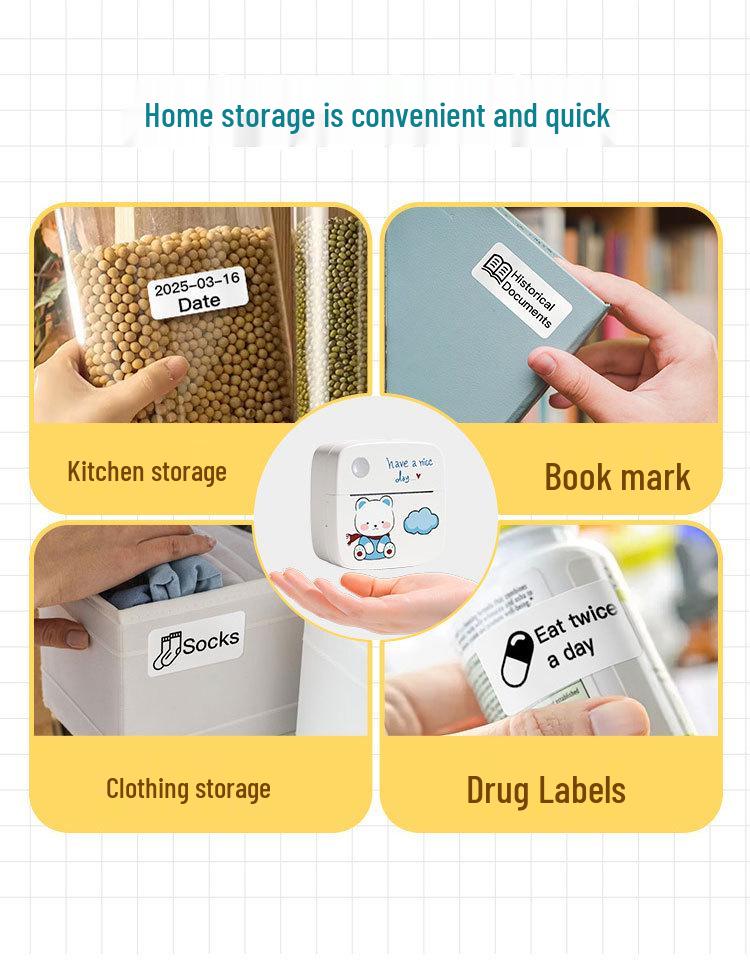 Compact Portable Thermal Printer for Labels & Photos - Mistake-Free Pocket Home Printer