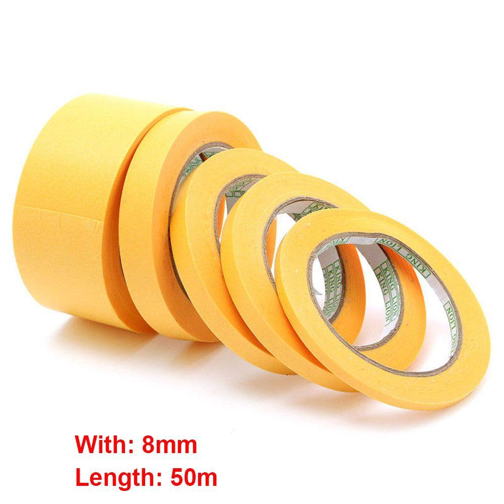 1PC 50M Rolls Painting Paper DIY Craft Masking Tape Car Sticker Adhesive Yellow