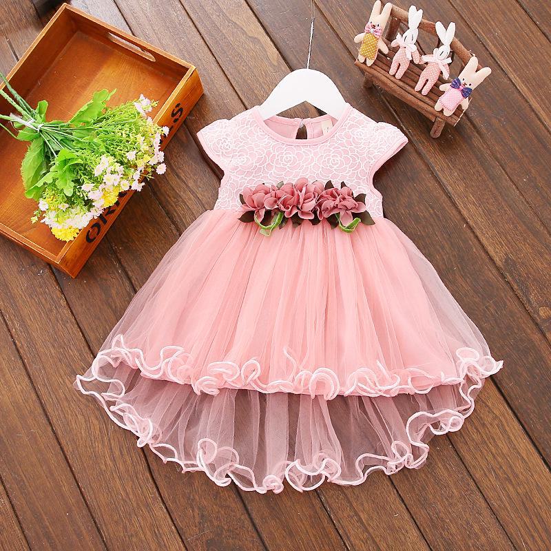C121 Summer Girls' Floral Waist Princess Dress - Baby One-Piece Skirt