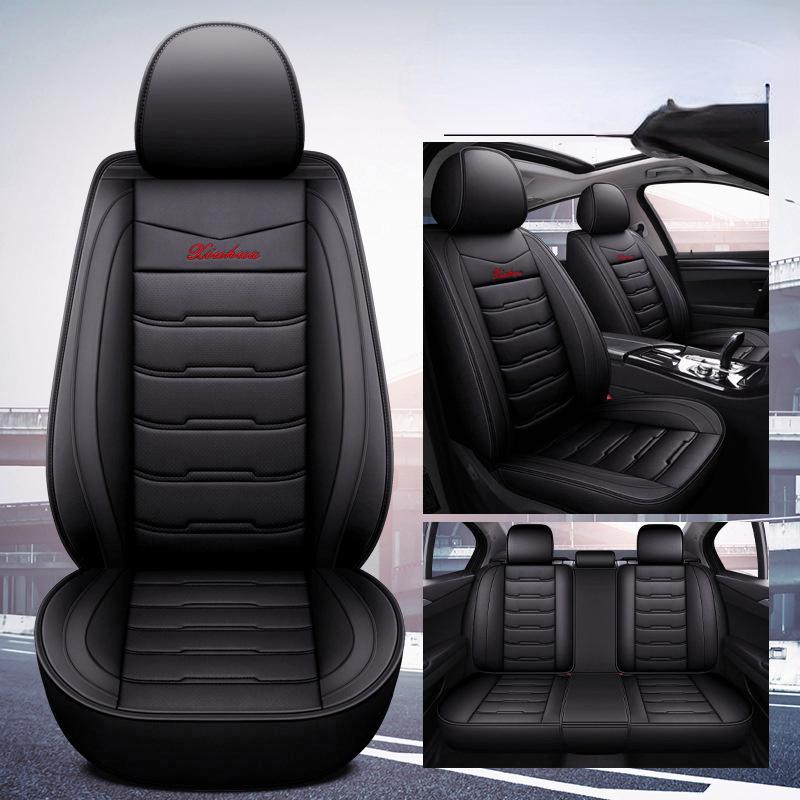 Universal Car Seat Cover Set PU Leather Vehicle Cushion Full Surrounded Protector Pad Anti-Scratch
