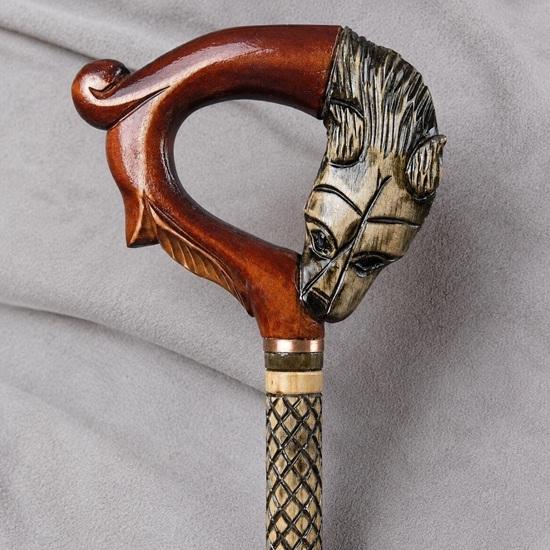 Artisan Carved Face Walking Cane, 93.98 cm Handmade Wooden Walking Stick, Unique Gentleman Cane, Collectible Gift