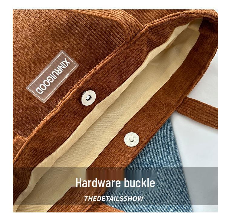 2025 Corduroy Versatile Large Shoulder Tote Bag for Women