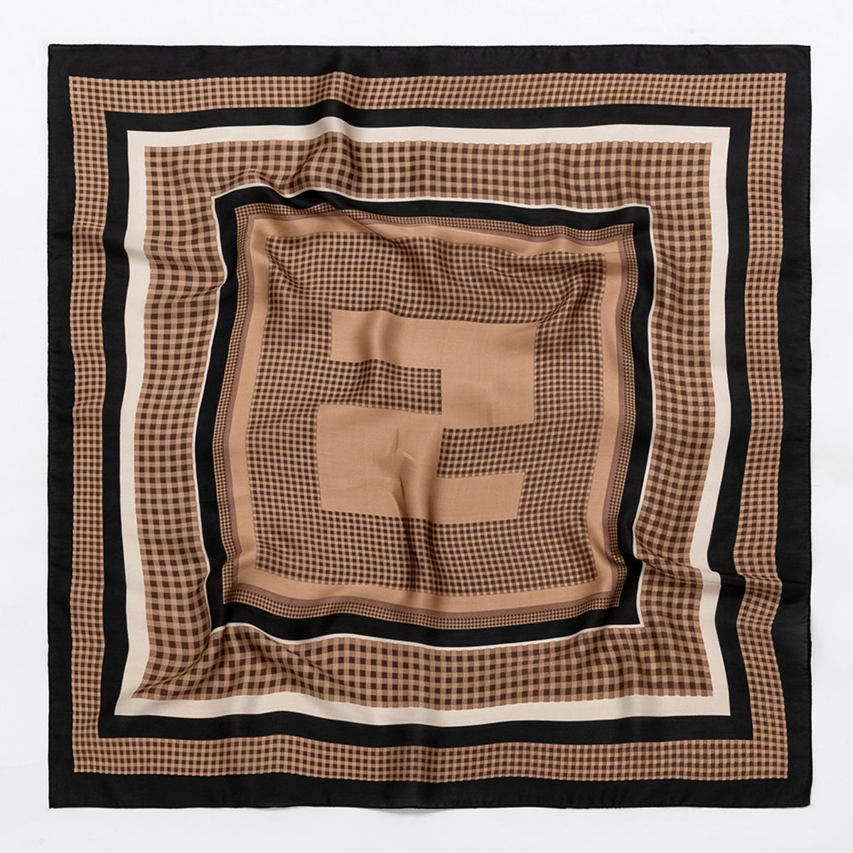 

27,5 Квадратный платок-бандана с клетчатым принтом тартан, атласный, клетчатый узор, шейный платок, головной платок, аксессуары для волос для женщин 70x70cm